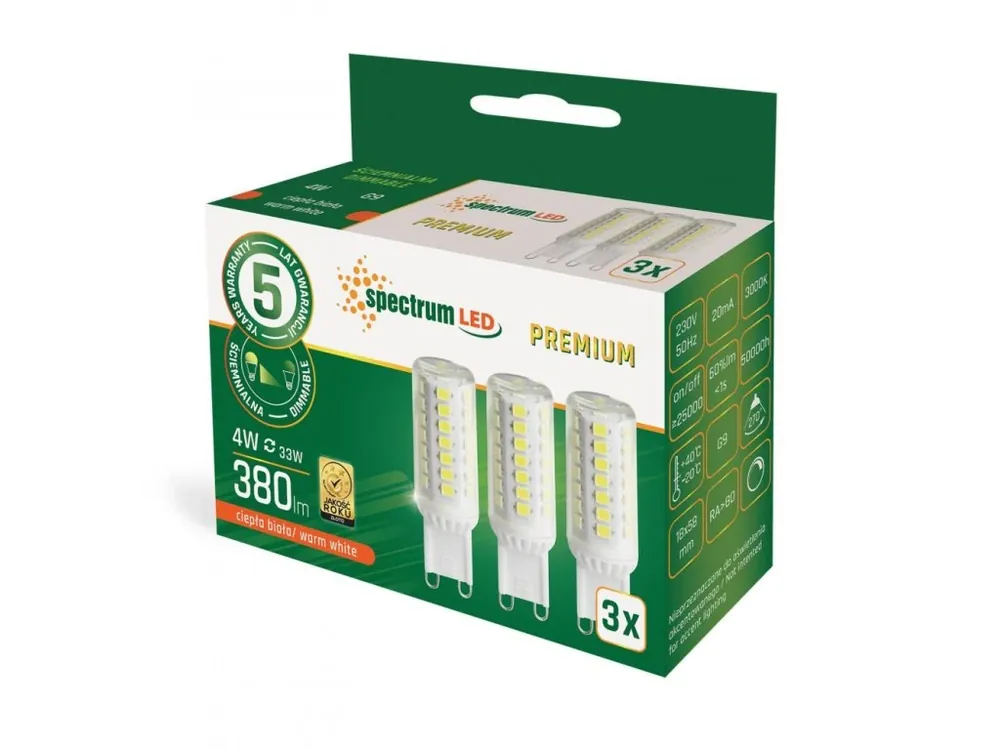 Bec LED 4W, G9, reglabil, pachet de 3 [WOJ+14486] Vezi acum