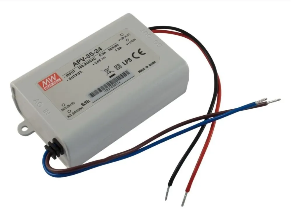 Sursă LED Meanwell, APV-35-24, 35W, 24V, IP67 Preferatul clienților