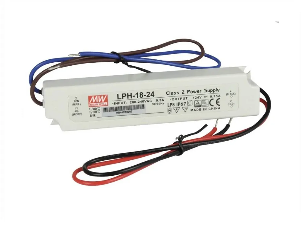 Cumpărături sigure Sursă LED Meanwell, LPH-18-24, 18W, 24V, IP67