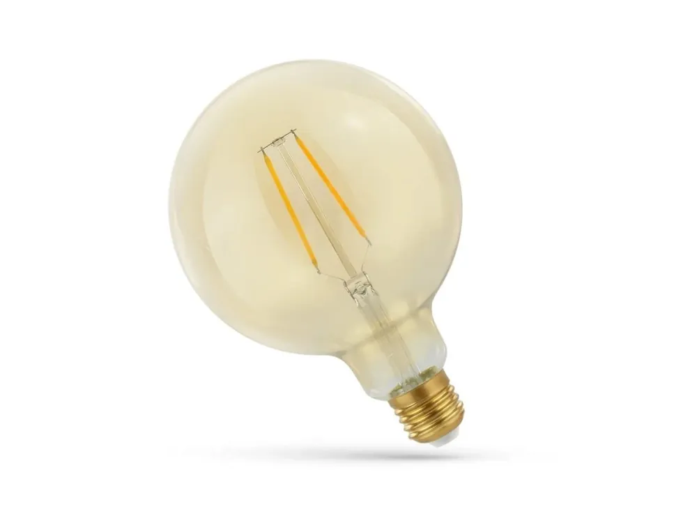 Bec LED retro, E27, G125, 2W (250lm), sticlă chihlimbar, 2400K [WOJ+14078] Retur ușor