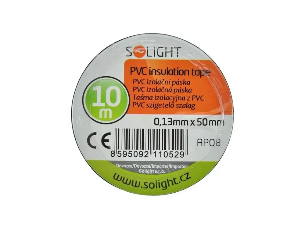 Bandă izolatoare Solight, 50 mm x 0,13 mm x 10 m, neagră [AP08] Discount