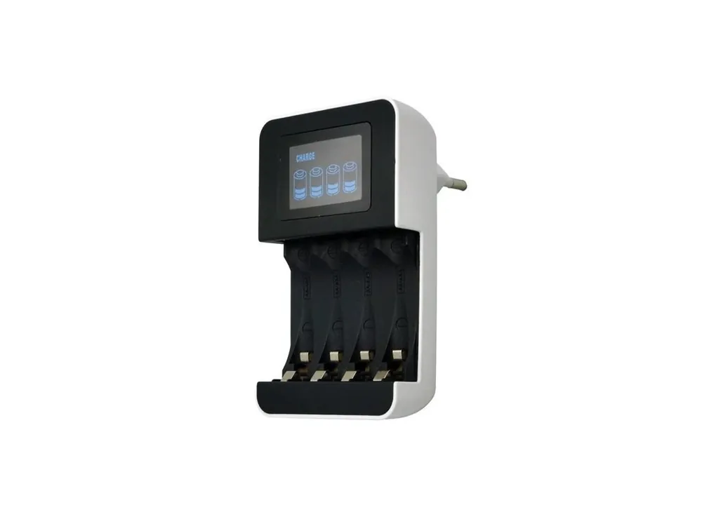 Ultima șansă Încărcător Solight cu afișaj LCD, AC 230V, 450mA, 4 canale, AA/AAA, controlat cu microprocesor [DN25]