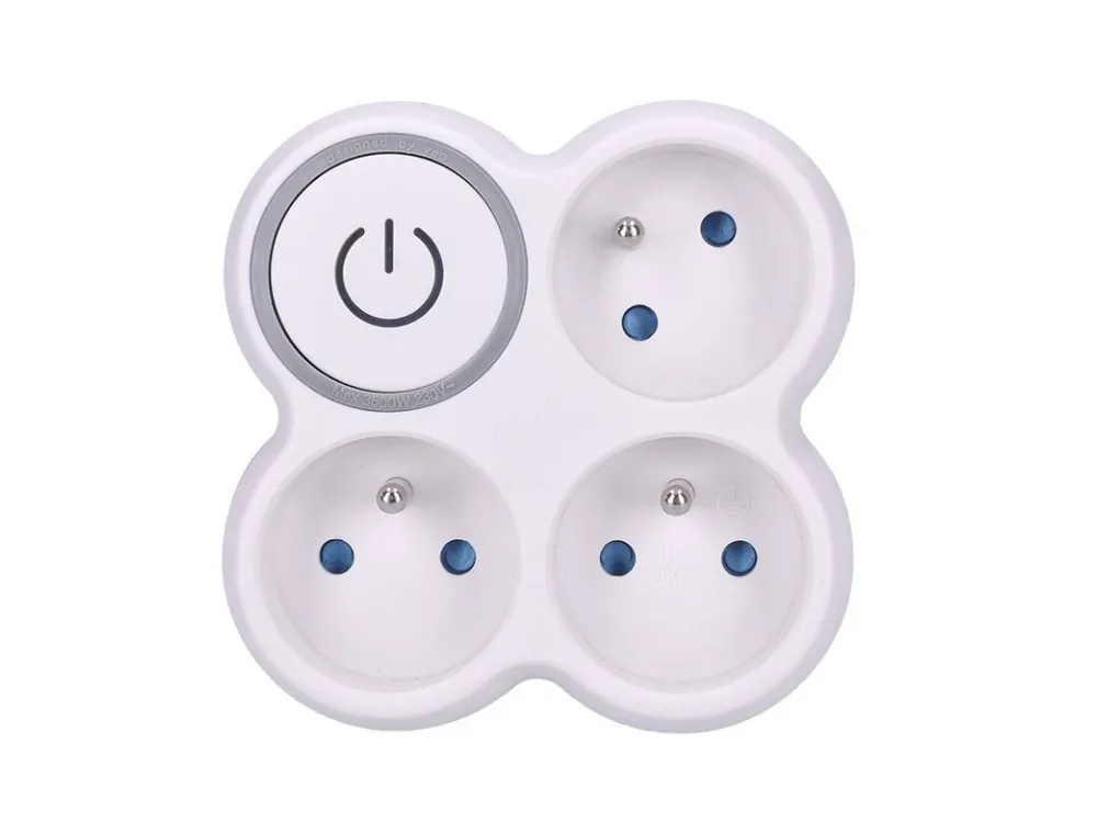 Butuc Solight, 3x15A, alb-gri, comutator [P106] Ieftin