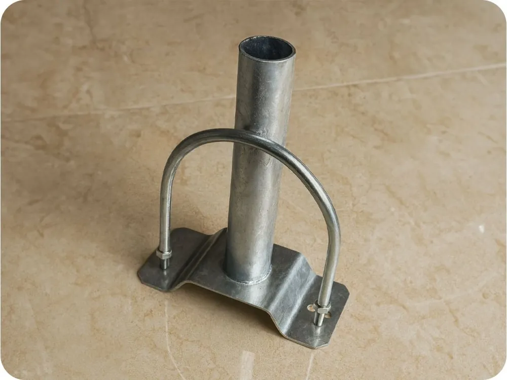 Brat pentru catarg de beton 300mm + rost. material, diametru 48mm, 5°, zincat [SLB-300,48] Reducere de preț