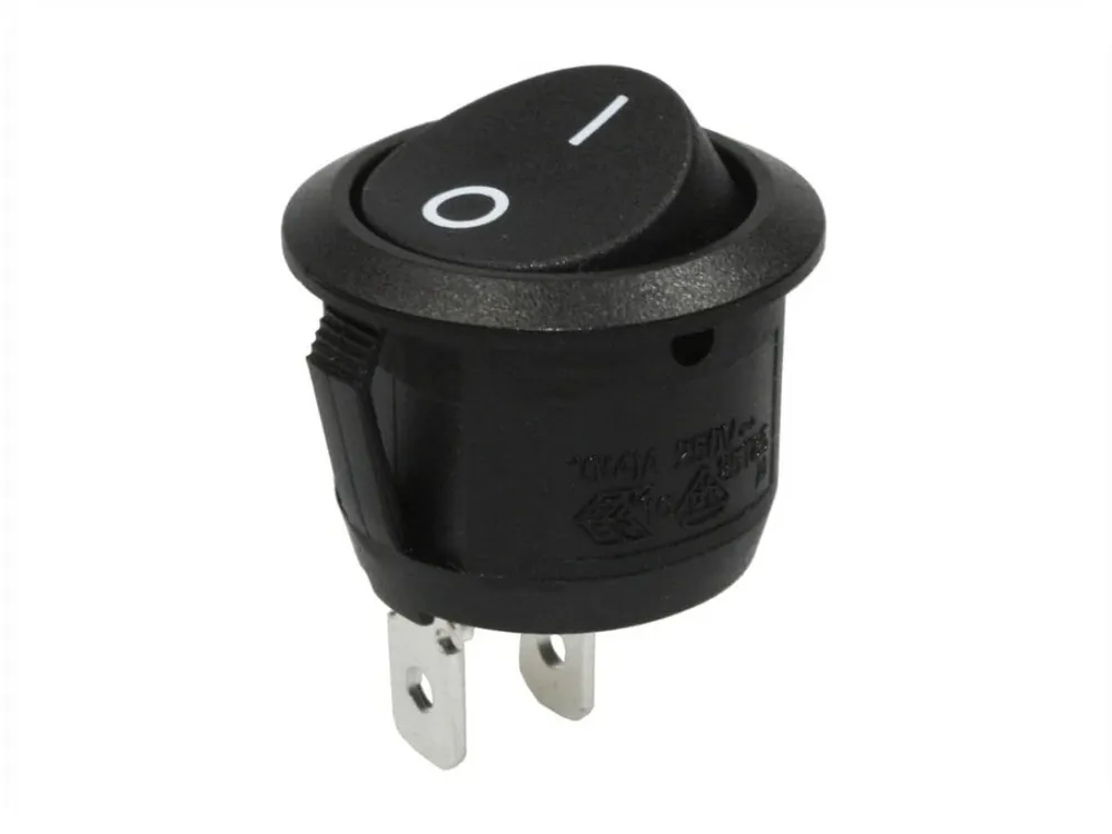 Ultima șansă Comutator basculant I/O, 6A/250V, rotund negru [38027]