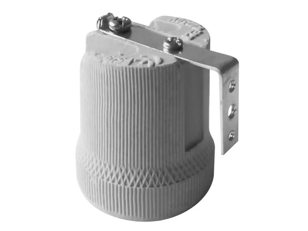 Suport lampă E27, ceramică, cu mâner [LH/E27-4/20] Chilipir