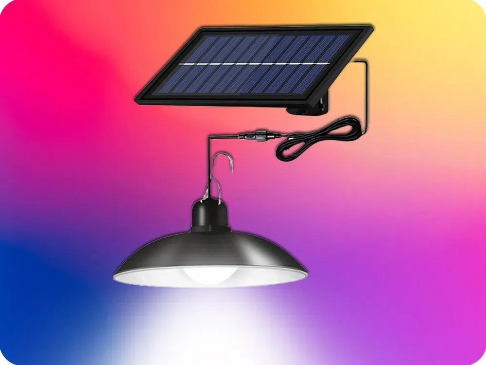 Preț promoțional Lampă solară Superfire cu pandantiv cu telecomandă. control, max. 6W, 2200mAh, IP44 [FF10-B]