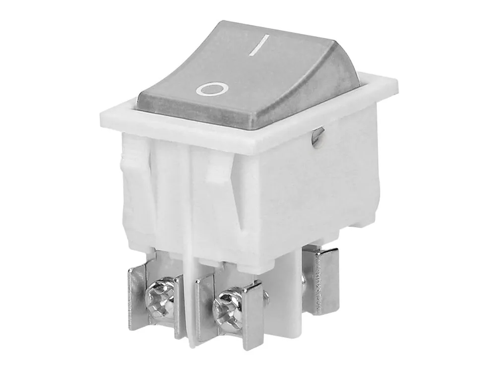 Disponibil imediat Comutator basculant I/O, lumină de fundal albă, pătrat, iluminat din spate, 16A/230V, alb [OR-AE-13179/W/W]