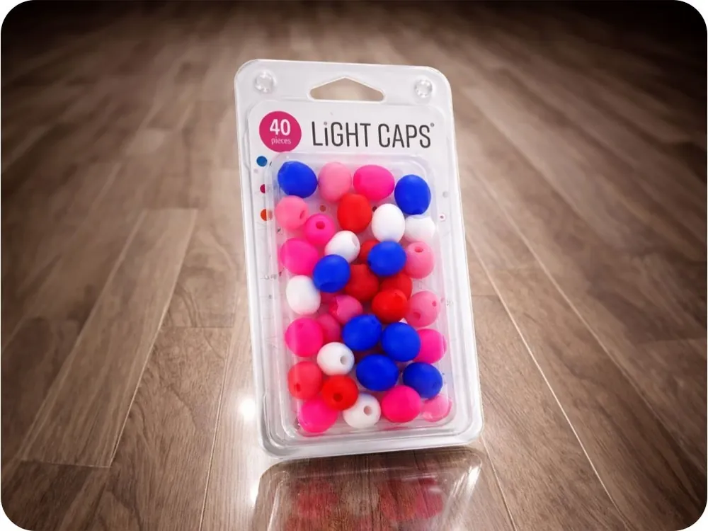 Retur gratuit LIGHT CAPS® amestec alb+albastru+rosu+2 nuante de roz, 40 buc la pachet