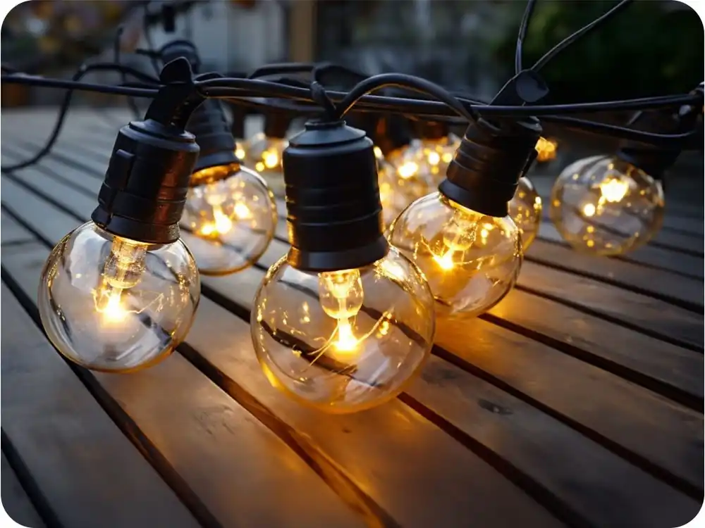 Reduceri Lanțuri solare cu telecomandă 10x0,5W, 10x30LM, 12m, 3,7V, 1200mAh, IP44, 3000K