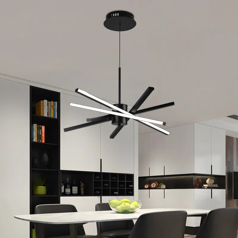 Ofertă specială Lustra LED cu Telecomanda LT176/5BK, 69W, 5 Elemente, Lumina Rece/Clada/Neutra, Dimabila, Negru, Inaltime Reglabila