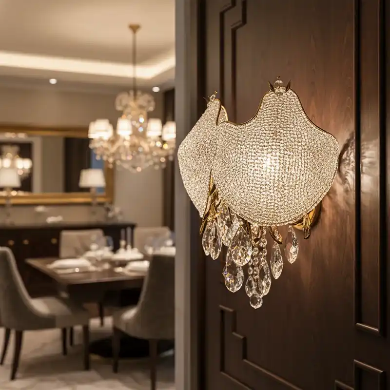 Aplica Cristal LUXE, 3xE14, Diametru 30 cm, Inaltime 31 cm, Auriu Lucios, Design Elegant Bestseller