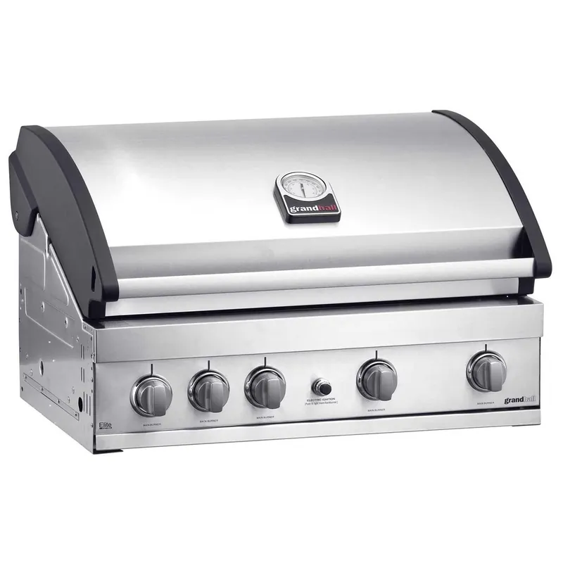 Gratar pe gaz cu 5 arzatoare (4 inox + 1 infrarosu), incastrabil, grile inox, plita fonta, Grand Hall Elite GT4S-S K04000202A Ofertă exclusivă