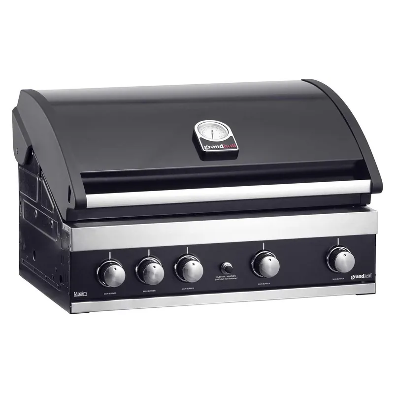 Gratar pe gaz cu 5 arzatoare (4 inox + 1 infrarosu), incastrabil, grile fonta, plita fonta, Grand Hall Maxim GTI4B-V K04000199A Reduceri
