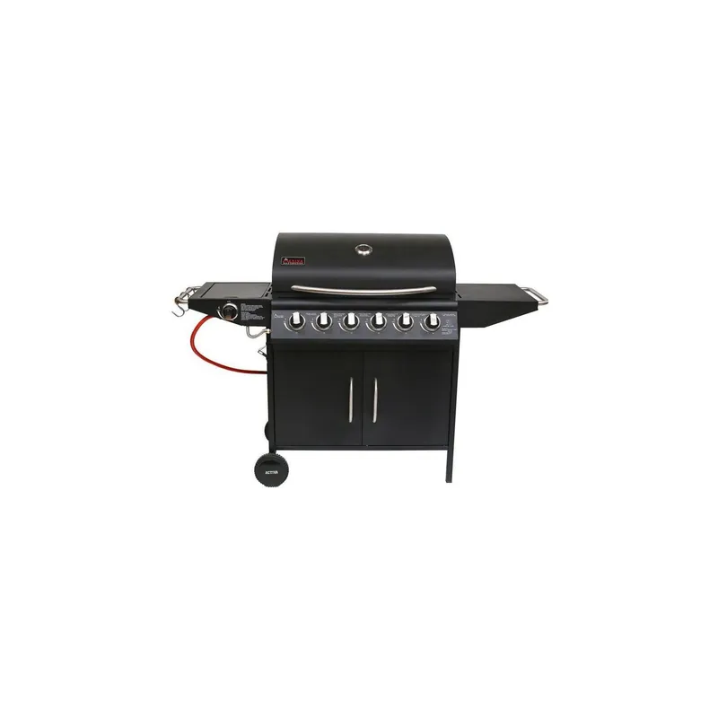 Gratar pe gaz cu 6 arzatoare din inox, gratare + plita din fonta, Florida Activa 19786 Disponibil imediat