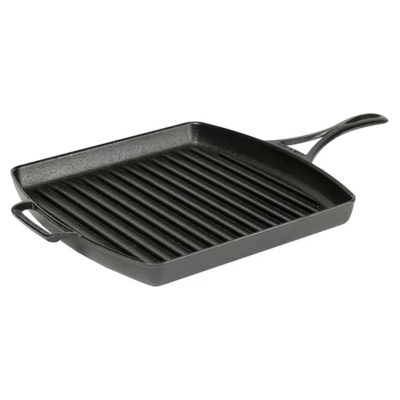 Ofertă specială Tigaie grill adanca patrata din fonta cu maner Lodge triplu asezonata Blacklock 29 cm L-BL65GP