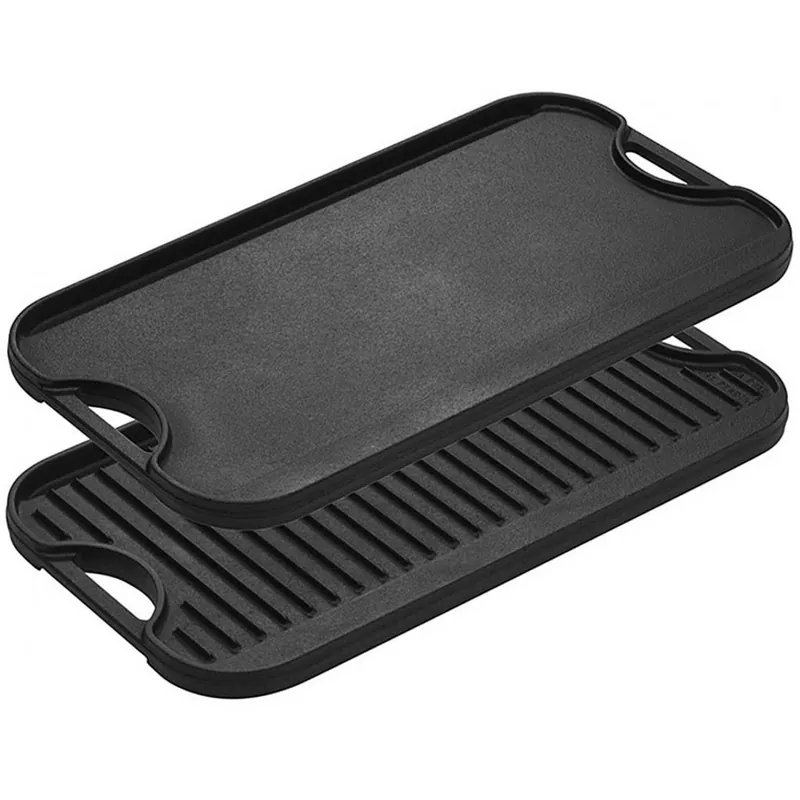 Plita din fonta cu 2 fete neteda si grill Lodge 51 x 26 cm L-PGI3 Ultima șansă