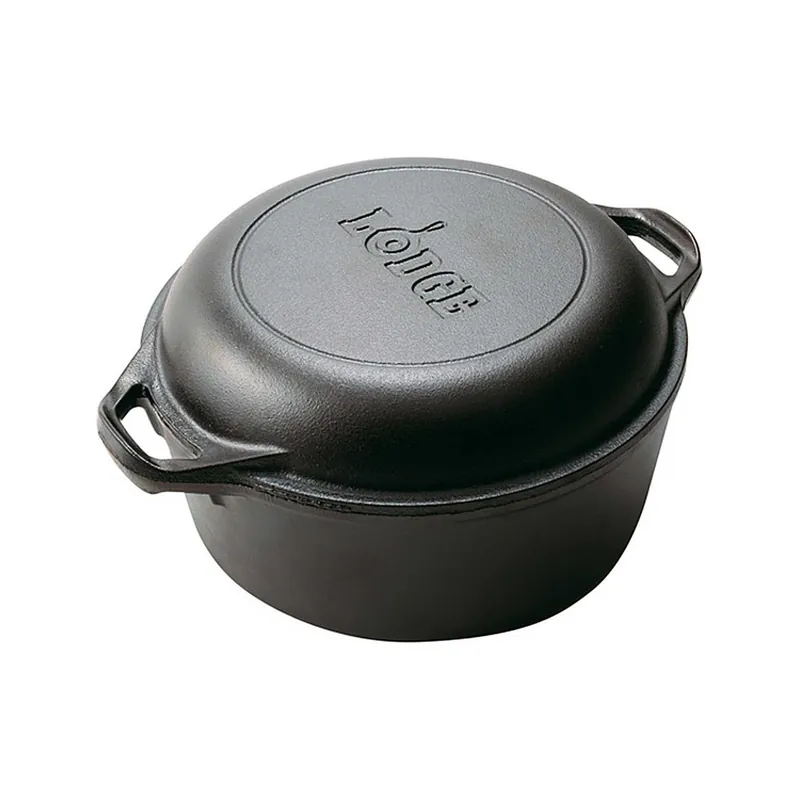 Ceaun din fonta cu capac tip tigaie - cuptor olandez Lodge 25,4 cm 4,7 litri L-8DD3 Ofertă limitată