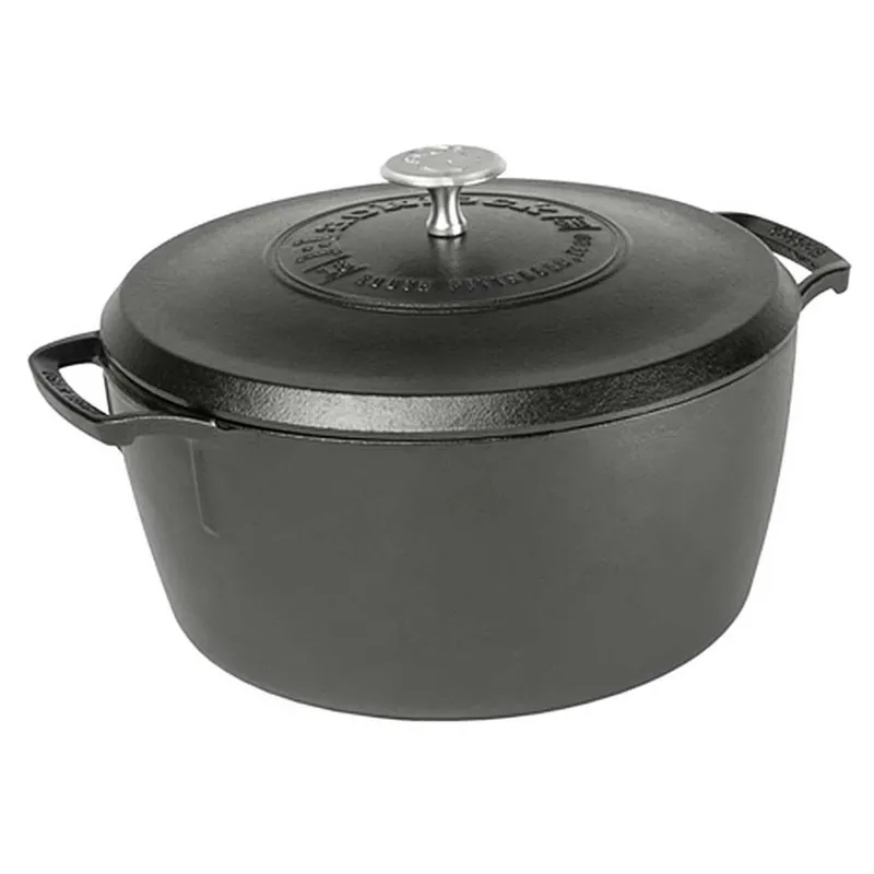 Ceaun din fonta cu capac - cuptor olandez Lodge triplu asezonat Blacklock 26 cm 5,2 litri BL02DO Cumpărături sigure