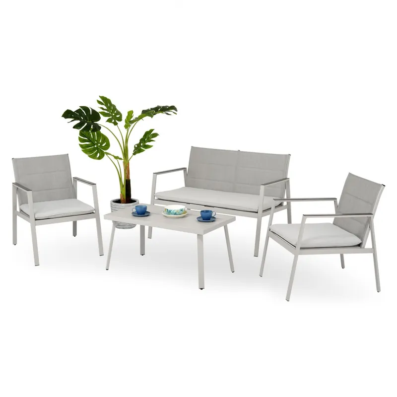 Preț redus Set mobilier gradina sau terasa premium, cu 2 fotolii, canapea si masuta Crystal